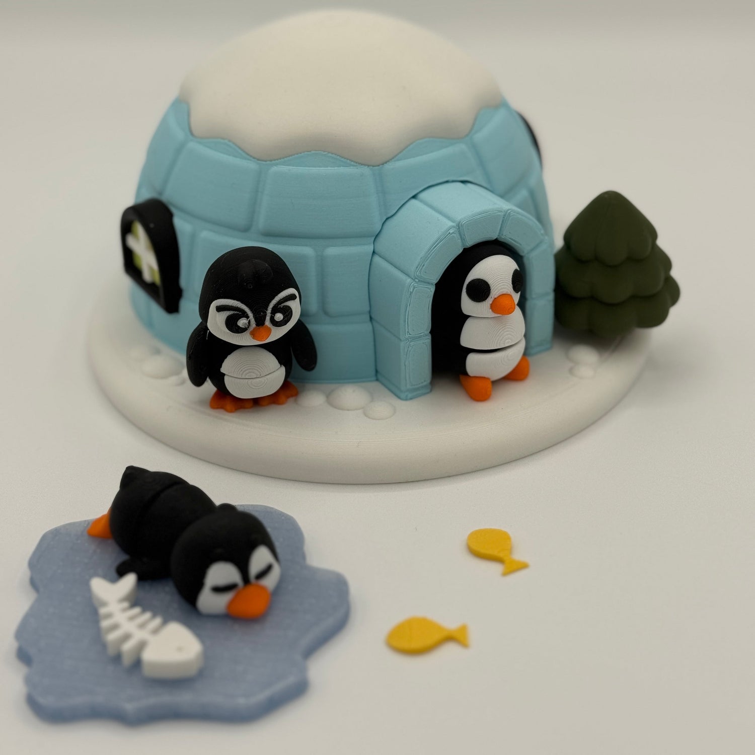 Winter play sets with 3D-printed miniatures for imaginative play, storytelling, and guided learning