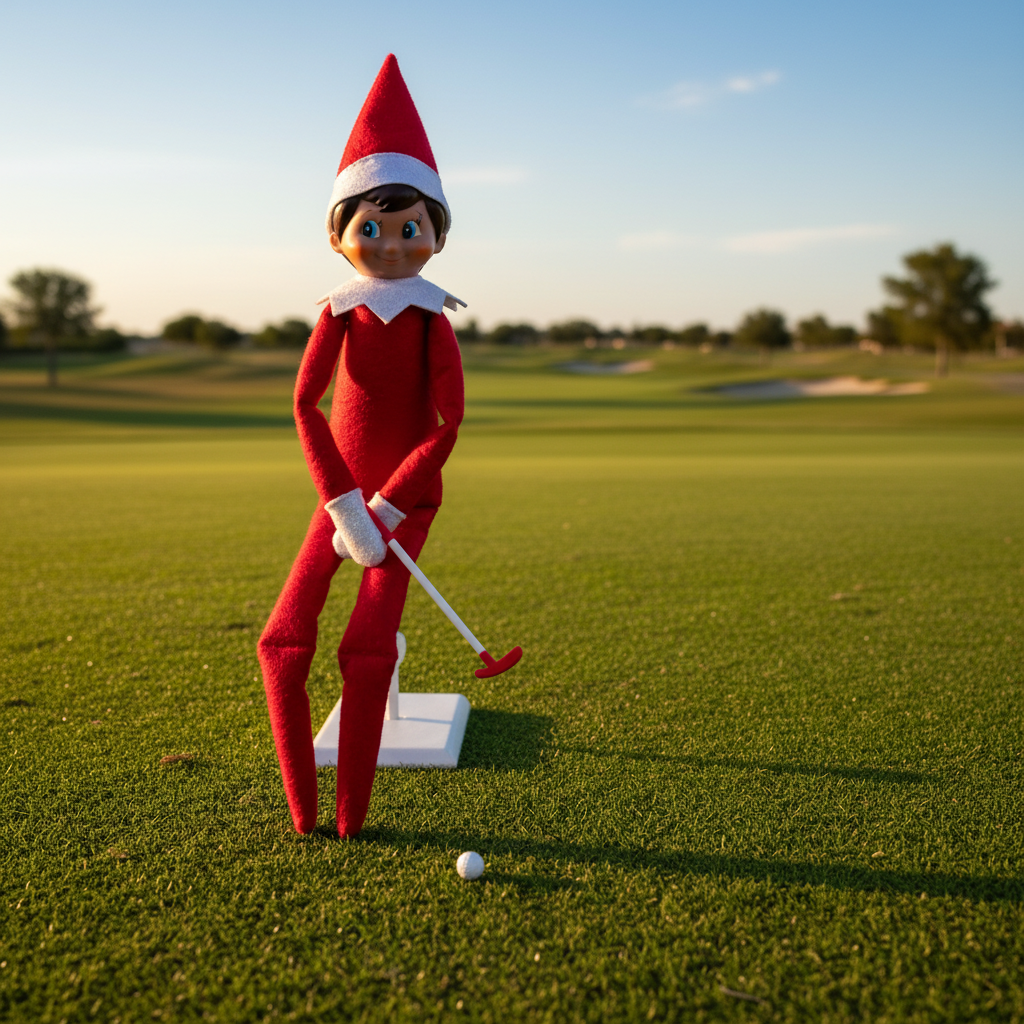 Elf-Sized Mini Golf Putter & Ball – Holiday Mischief Accessory
