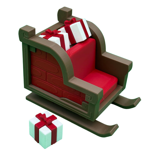 Elf Sleigh with Mini Presents – Holiday Display Prop by BriteBerry.co