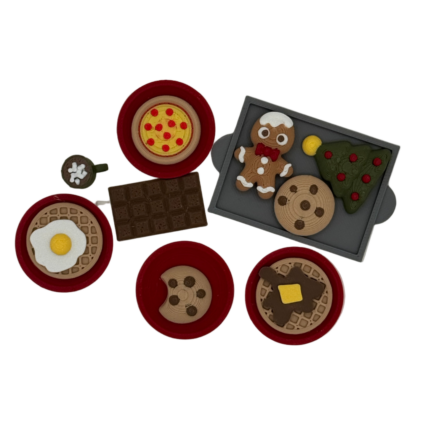 Mini Elf Food Set – Tiny 3D Printed Food Props for Elf Scenes, Dollhouses & Pretend Play
