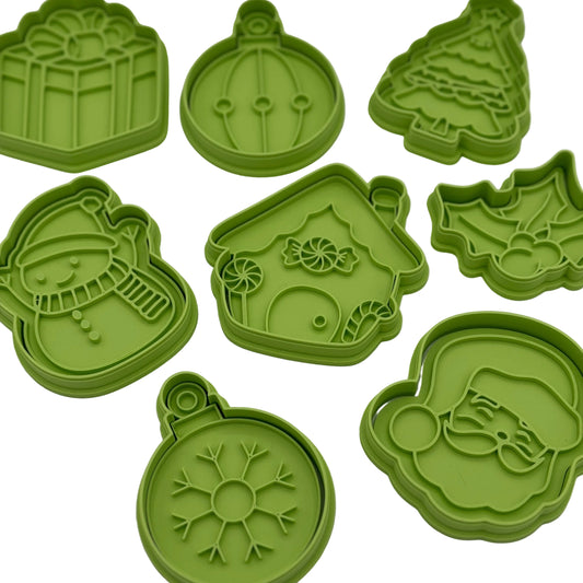 Holiday-themed play dough cookie cutter and press set, 3D printed sensory tools for fine motor and imaginative play