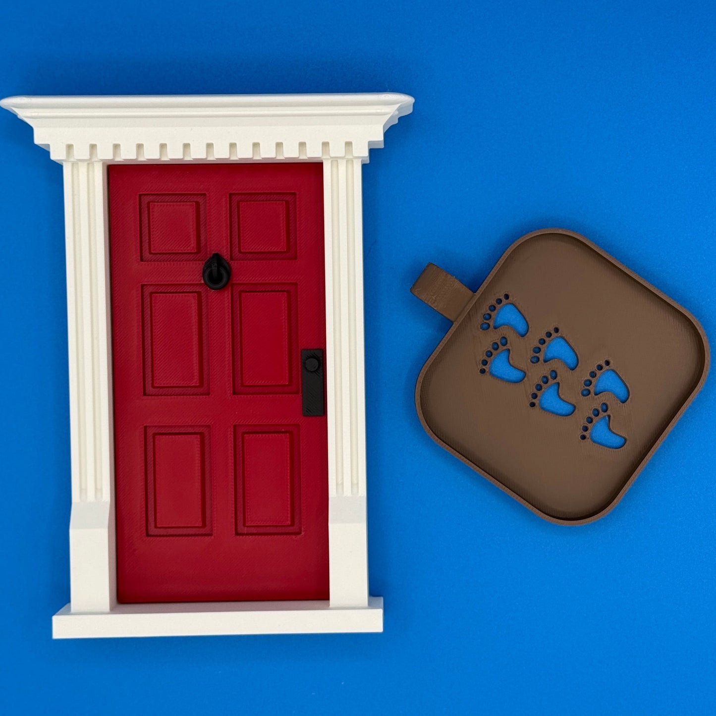 mini red door and footprint sifter for elf