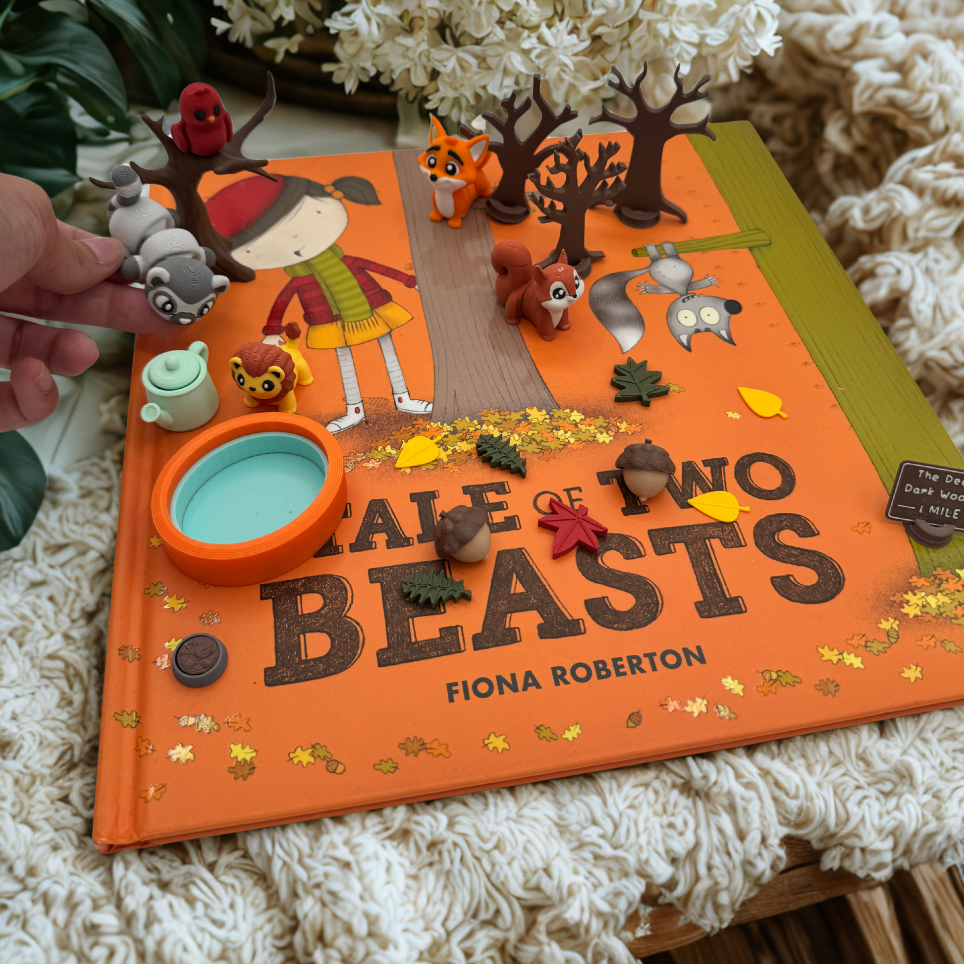 Lemur miniatures used with Tale of Two Beasts book for interactive story retell activity